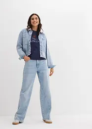 Basic T-shirt met print (set van 2), bonprix