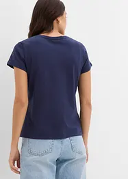 Basic T-shirt met print (set van 2), bonprix