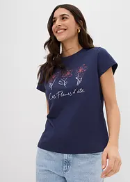 Basic T-shirt met print (set van 2), bonprix
