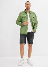 Jeans short met open boorden, relaxed fit, bonprix
