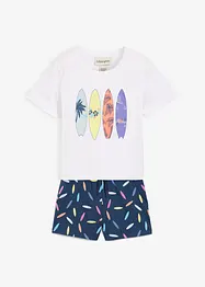 T-shirt en korte broek (2-dlg. set) van katoen, bonprix