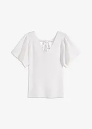 Geribd shirt met korte vleermuismouwen, bonprix