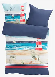 Dubbelzijdig dekbedovertrek met maritiem motief, bonprix