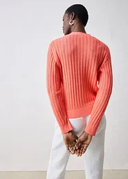 Ajour-vest met linnen, bonprix