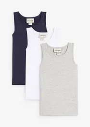 Tanktop met katoen (set van 3), bonprix