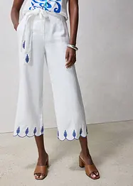 Linnen culotte met riem (2-dlg. set), bonprix