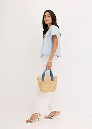 Korte popeline blouse van katoen met korte mouwen, bonprix