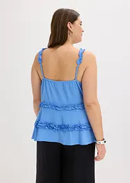 Top met spaghettibandjes en ruches, bonprix