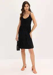 Jurk met spaghettibandjes en knoopdetail, bonprix