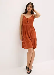 Jurk met spaghettibandjes en knoopdetail, bonprix