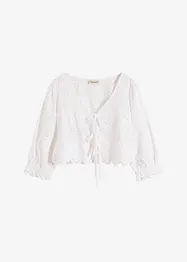 Blouse met broderi anglaise en pofmouwen, bonprix