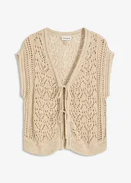 Ajour gebreid vest met viscose, bonprix