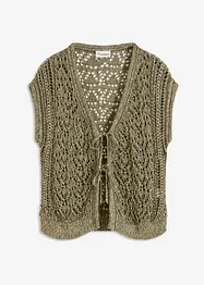 Ajour gebreid vest met viscose, bonprix