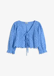 Blouse met broderi anglaise en pofmouwen, bonprix