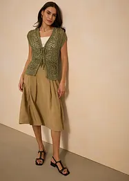 Ajour gebreid vest met viscose, bonprix