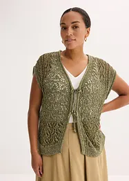 Ajour gebreid vest met viscose, bonprix