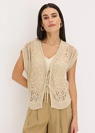 Ajour gebreid vest met viscose, bonprix