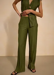 Jersey broek met plissé, bonprix