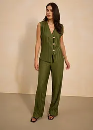 Jersey broek met plissé, bonprix
