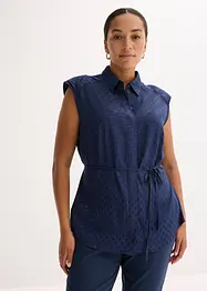 Satijnen blouse met striklint, bonprix