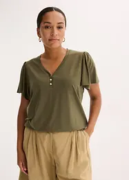 Shirt van viscose met knopen, bonprix