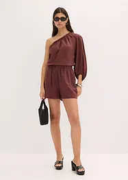 One-schouder blouse met linnen, bonprix