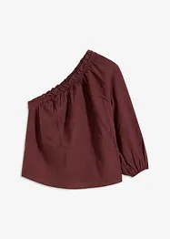One-schouder blouse met linnen, bonprix