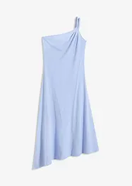 Jersey jurk met asymmetrische zoom en knoopdetail op de schouder, bonprix