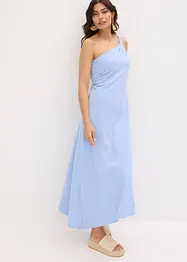 Jersey jurk met asymmetrische zoom en knoopdetail op de schouder, bonprix