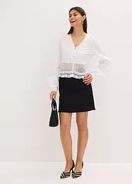 Blouse met crochet inzetstuk en franjes, bonprix