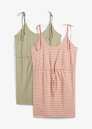 Jersey jurk van katoen (set van 2), bonprix