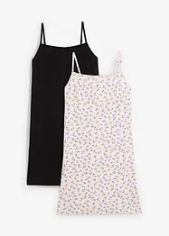 Jersey jurk in een elastische katoenmix (set van 2), bonprix