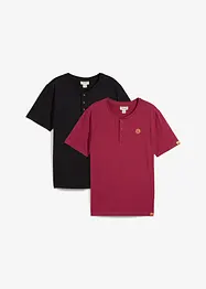 Henley shirt van biologisch katoen (set van 2), bonprix