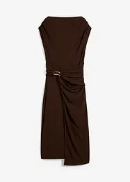 Gedrapeerde midi jurk in een geribde look, bonprix