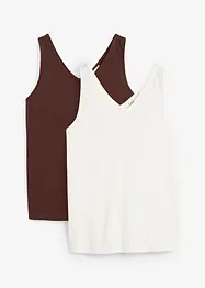Tanktop van puur katoen (set van 2), bonprix