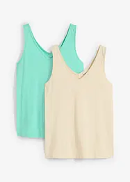 Tanktop van puur katoen (set van 2), bonprix