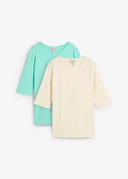 T-shirt van puur katoen (set van 2), bonprix
