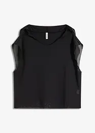 Transparant strandshirt met capuchon, bonprix