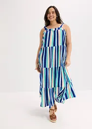 Gestreepte jurk met spaghettibandjes van gestructureerde viscose, bonprix