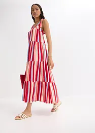 Gestreepte jurk met spaghettibandjes van gestructureerde viscose, bonprix