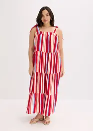 Gestreepte jurk met spaghettibandjes van gestructureerde viscose, bonprix