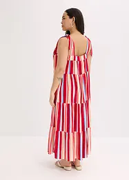 Gestreepte jurk met spaghettibandjes van gestructureerde viscose, bonprix