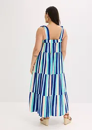 Gestreepte jurk met spaghettibandjes van gestructureerde viscose, bonprix