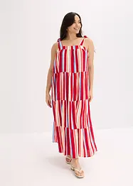 Gestreepte jurk met spaghettibandjes van gestructureerde viscose, bonprix