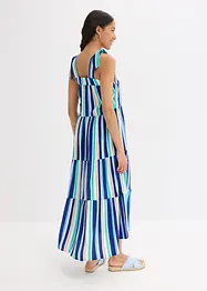 Gestreepte jurk met spaghettibandjes van gestructureerde viscose, bonprix