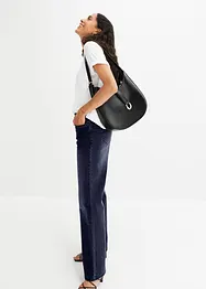 Wide leg jeans mid waist, stretch, bonprix
