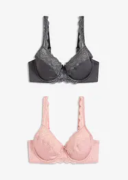 Beugel bh met sierlijk kant (set van 2), bonprix