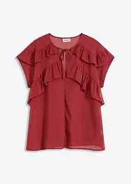 Blouse van chiffon met volants, bonprix