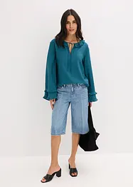 Jeans bermuda mid waist, low stretch, bonprix