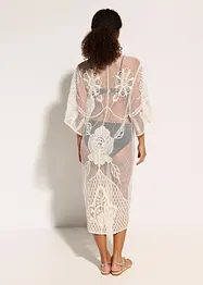 Transparante strandkimono met kant, bonprix